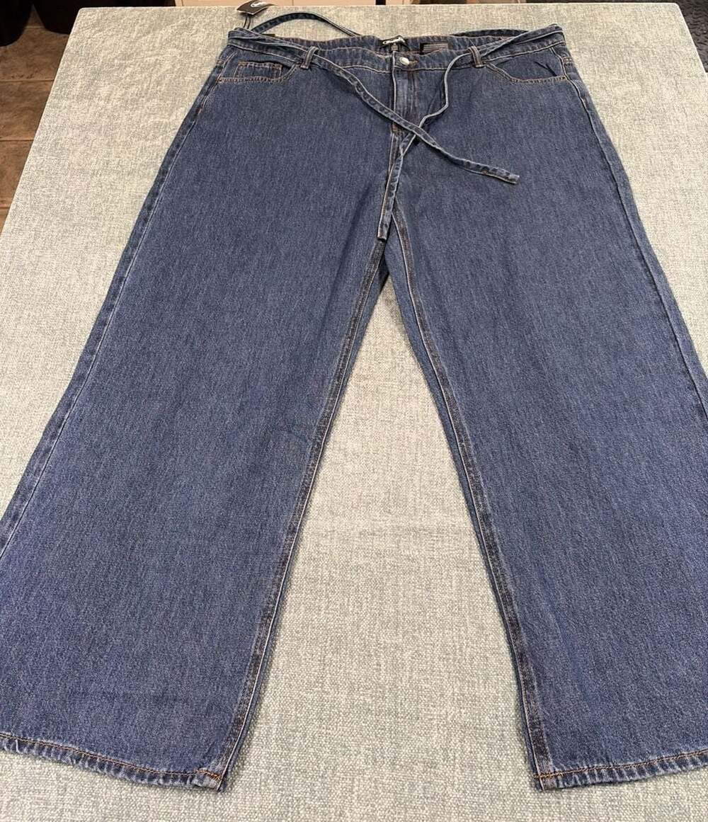 NWT Buffalo Jeans Women's Plus Size 18 High Rise Wide Leg Belted Denim Jeans
